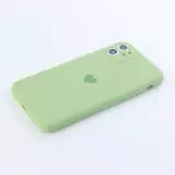 Hülle iPhone 12 - Silikon Mat Herz - Hellgrün