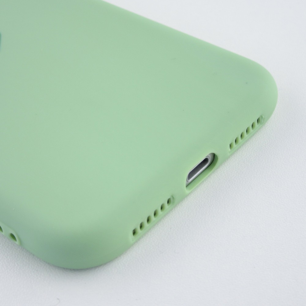 Coque iPhone X / Xs - Silicone Mat Coeur vert clair