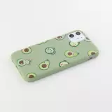 Hülle iPhone 12 / 12 Pro - Silikonmatte Avocado pattern