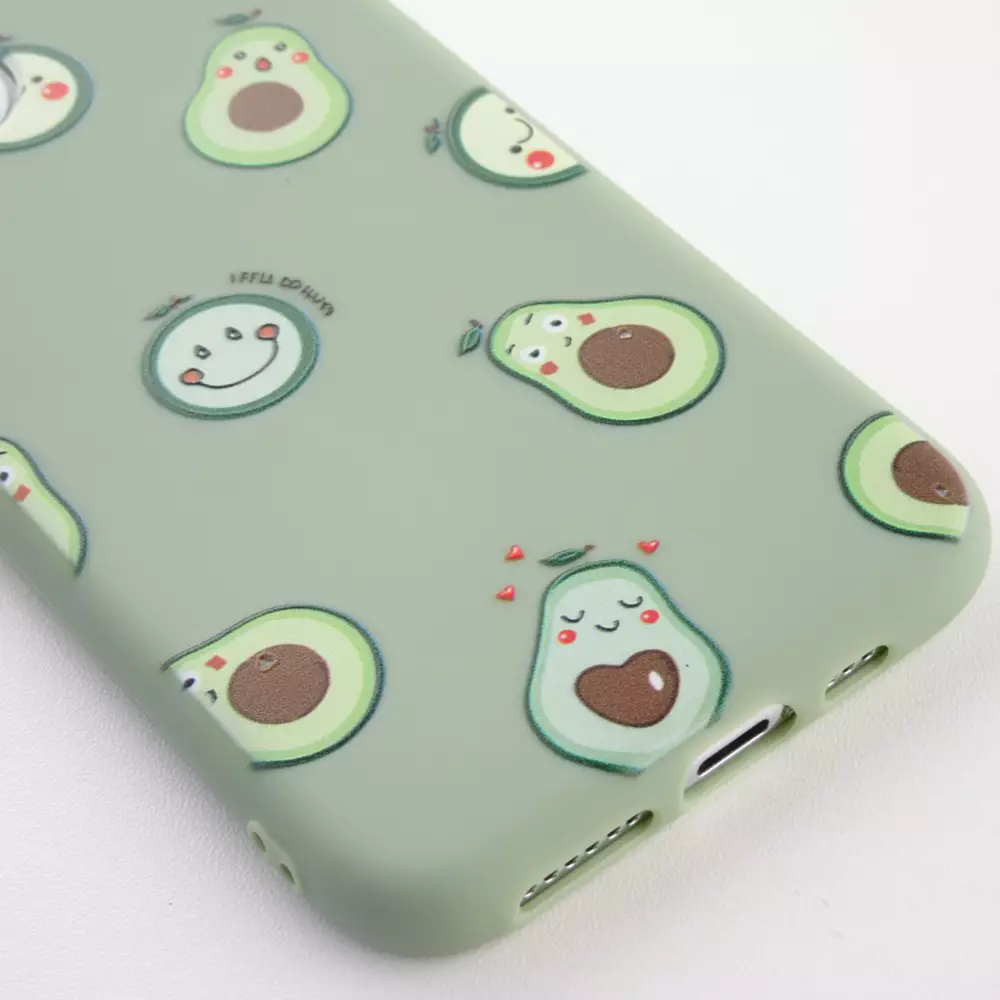 Hülle iPhone 12 / 12 Pro - Silikonmatte Avocado pattern
