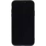 Hülle iPhone 12 - Soft Touch mit Ring - Schwarz