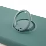 Hülle iPhone 12 - Soft Touch mit Ring - Dunkelgrün