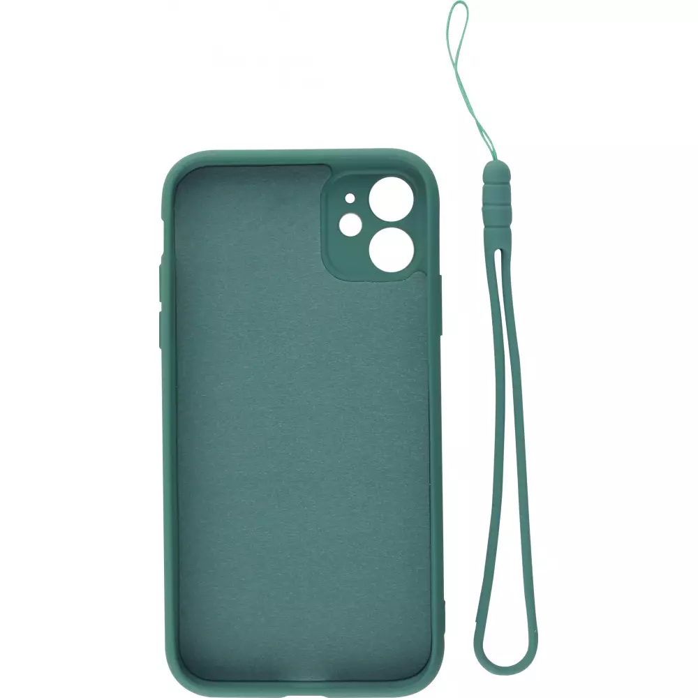 Hülle iPhone 12 - Soft Touch mit Ring - Dunkelgrün