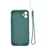 Hülle iPhone 12 - Soft Touch mit Ring - Dunkelgrün