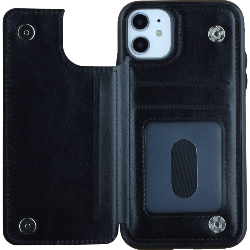 Coque iPhone 11 - Wallet Premium Cards - Noir