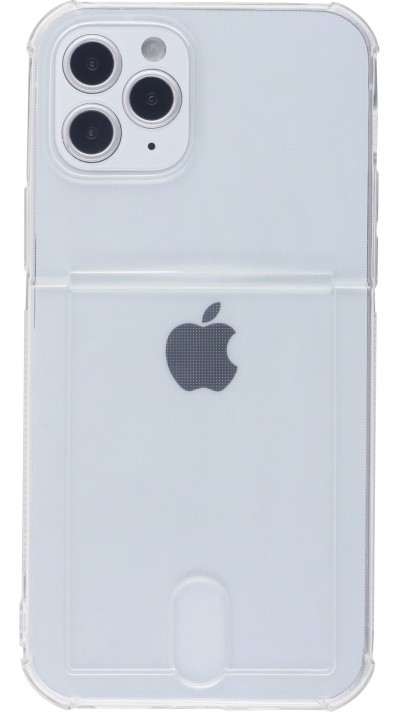 Coque iPhone X / Xs - Gel Bumper Porte-carte - Transparent