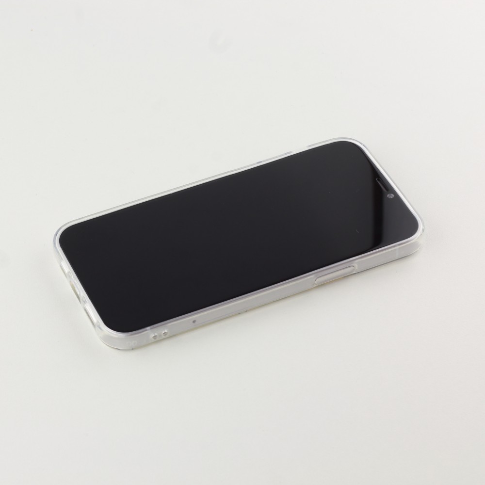 Coque iPhone 12 / 12 Pro - Gel petit coeur transparent - Blanc