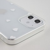 Coque iPhone 12 / 12 Pro - Gel petit coeur transparent - Blanc