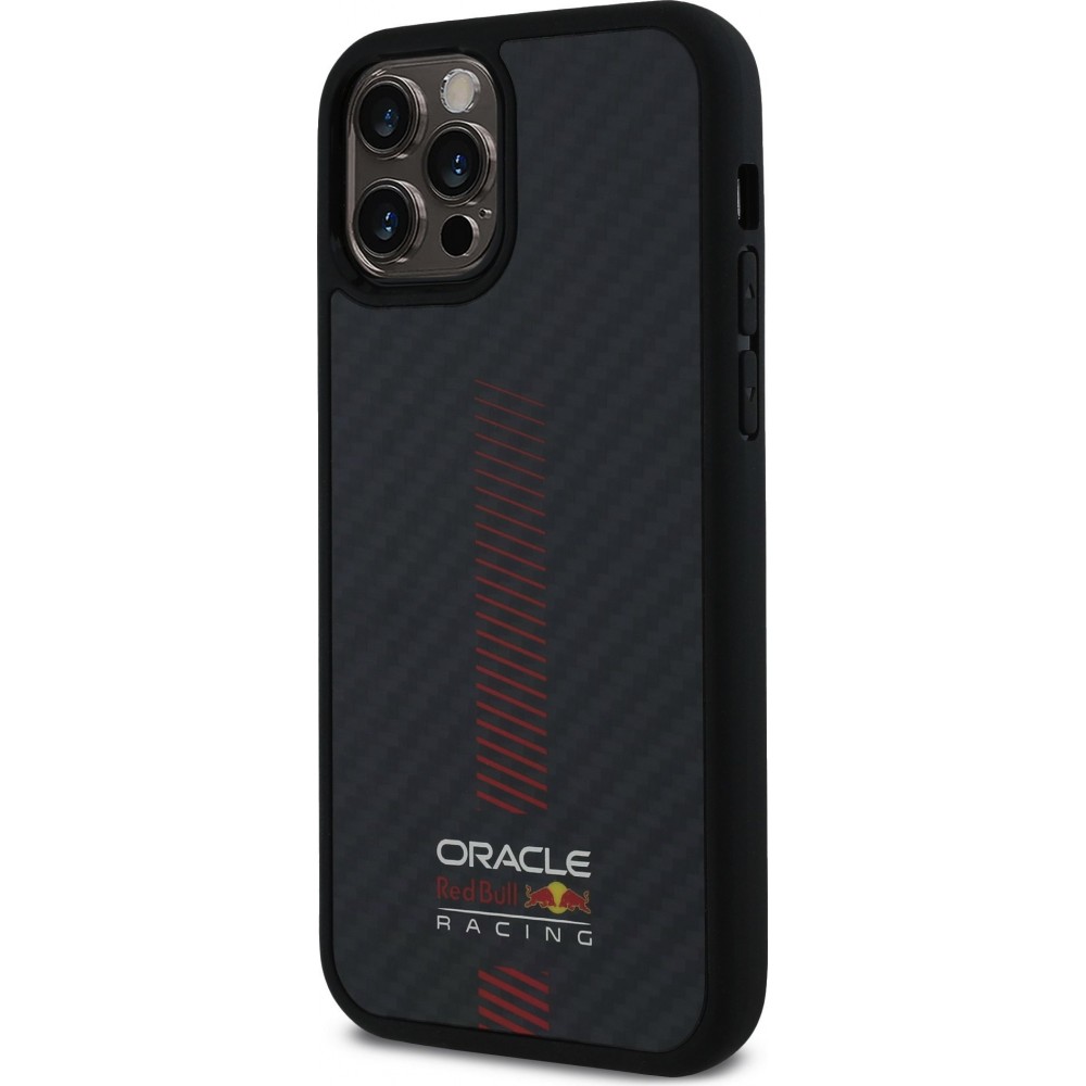 Coque iPhone 12 / 12 Pro - Red Bull Racing Carbon Powerbar MagSafe - Noir