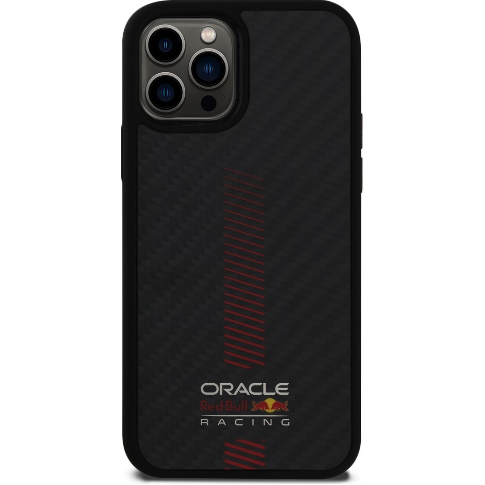 Coque iPhone 12 / 12 Pro - Red Bull Racing Carbon Powerbar MagSafe - Noir