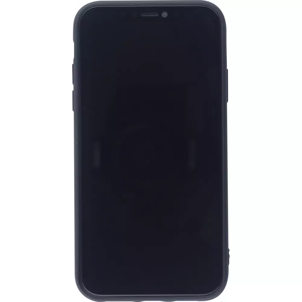 Hülle iPhone 12 - Silikon Mat Herz - Schwarz