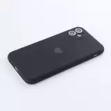 Hülle iPhone 12 - Silikon Mat Herz - Schwarz