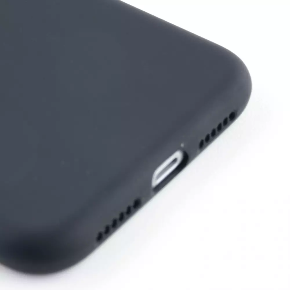 Hülle iPhone 12 - Silikon Mat Herz - Schwarz