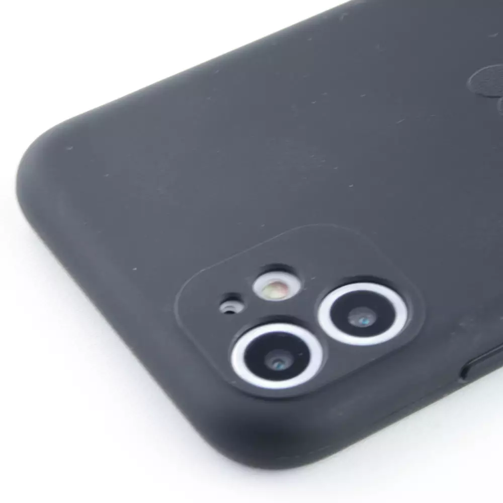 Hülle iPhone 12 - Silikon Mat Herz - Schwarz