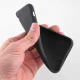Hülle iPhone 12 - Silikon Mat Herz - Schwarz