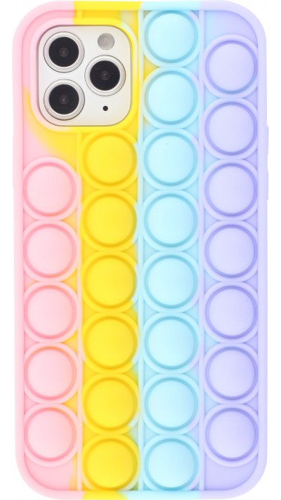 Coque iPhone 11 Pro - Silicone jeu éclate bulles anti-stress arc-en-ciel