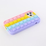 Coque iPhone 12 Pro Max - Silicone jeu éclate bulles anti-stress arc-en-ciel
