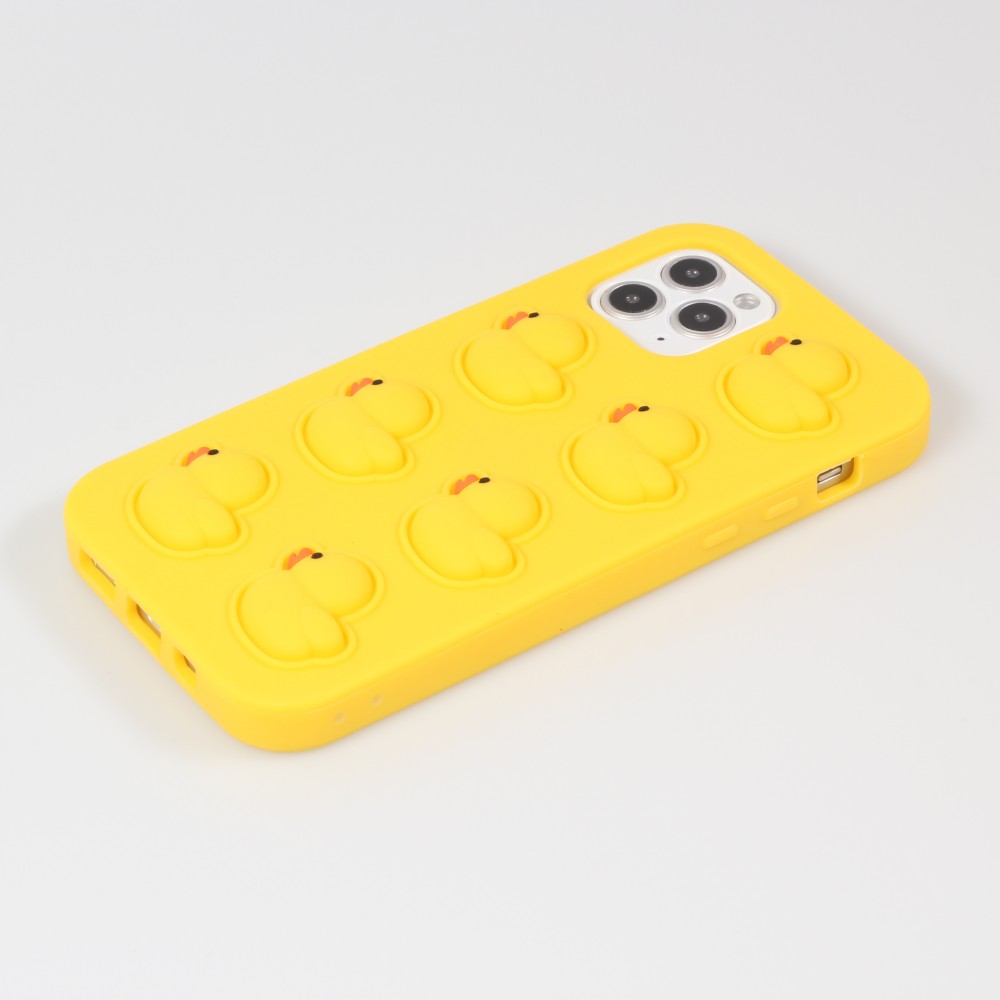 Coque iPhone 12 Pro Max - Silicone jeu éclate bulles anti-stress canards