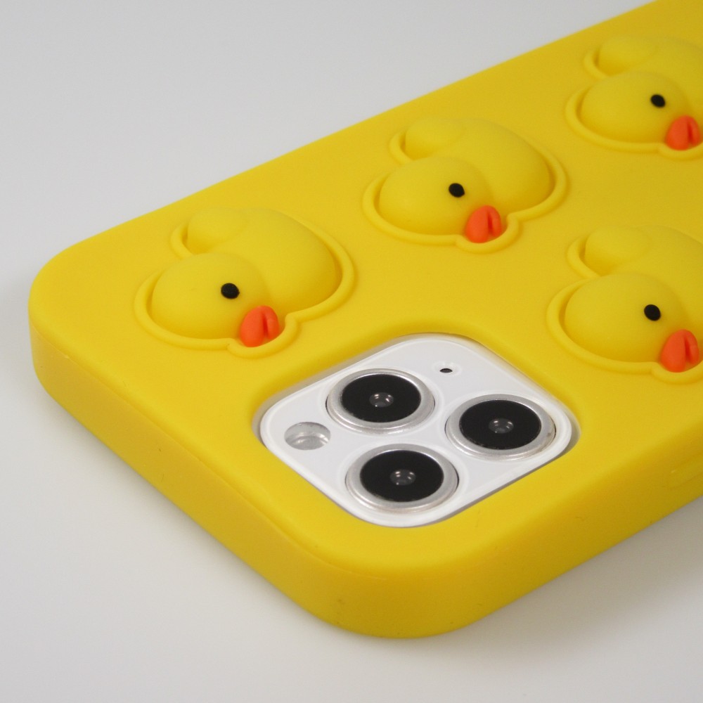 Coque iPhone 12 Pro Max - Silicone jeu éclate bulles anti-stress canards
