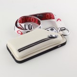Coque iPhone 12 Pro Max - Wallet Poche avec cordon  - Blanc