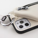 Coque iPhone 12 Pro Max - Wallet Poche avec cordon  - Blanc