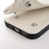 Coque iPhone 12 Pro Max - Wallet Poche avec cordon  - Blanc