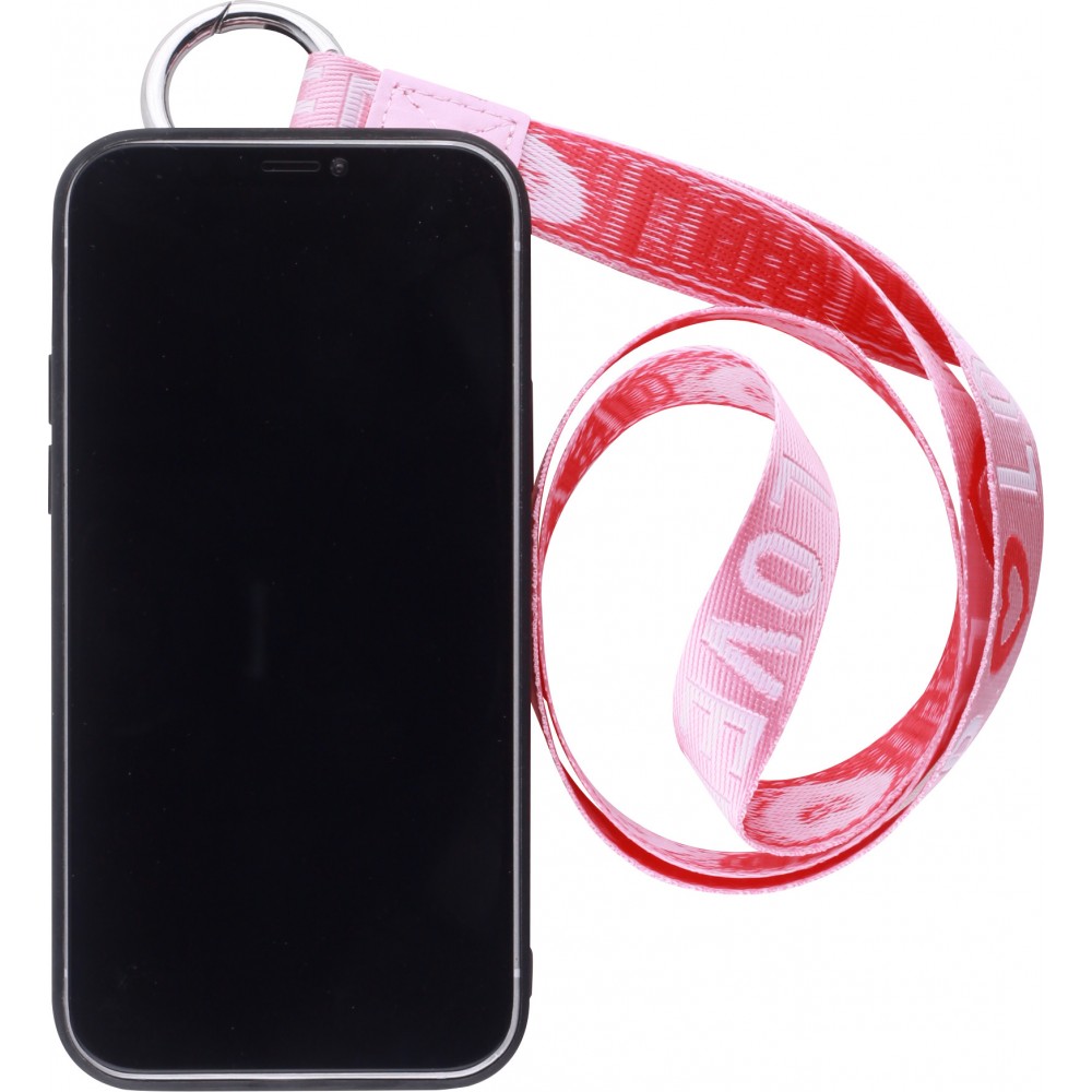 Coque iPhone 12 Pro Max - Wallet Poche avec cordon  - Rose