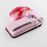 Coque iPhone 12 Pro Max - Wallet Poche avec cordon  - Rose
