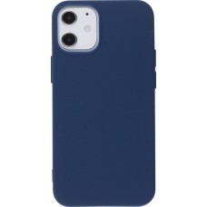 Hülle iPhone 12 / 12 Pro - Silikon Mat dunkelblau