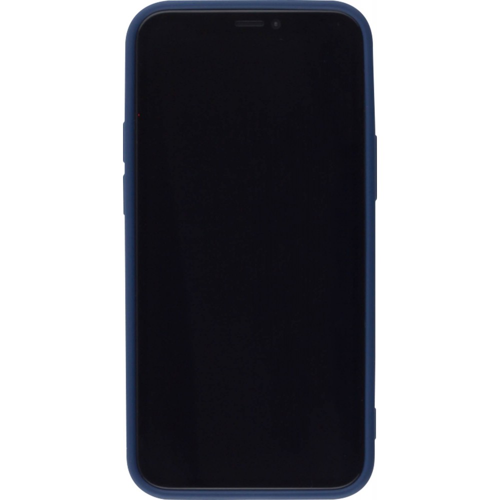 Hülle iPhone 12 / 12 Pro - Silikon Mat dunkelblau