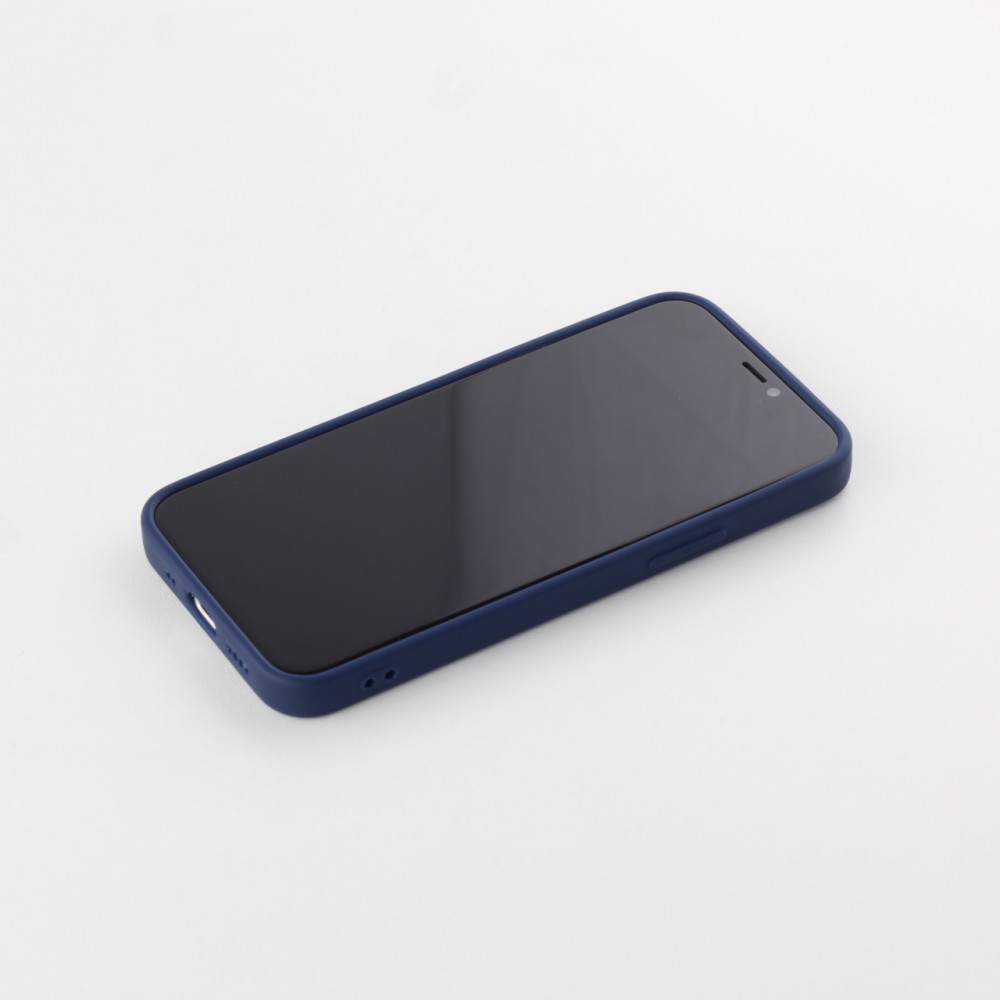 Hülle iPhone 12 / 12 Pro - Silikon Mat dunkelblau