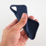 Hülle iPhone 12 / 12 Pro - Silikon Mat dunkelblau