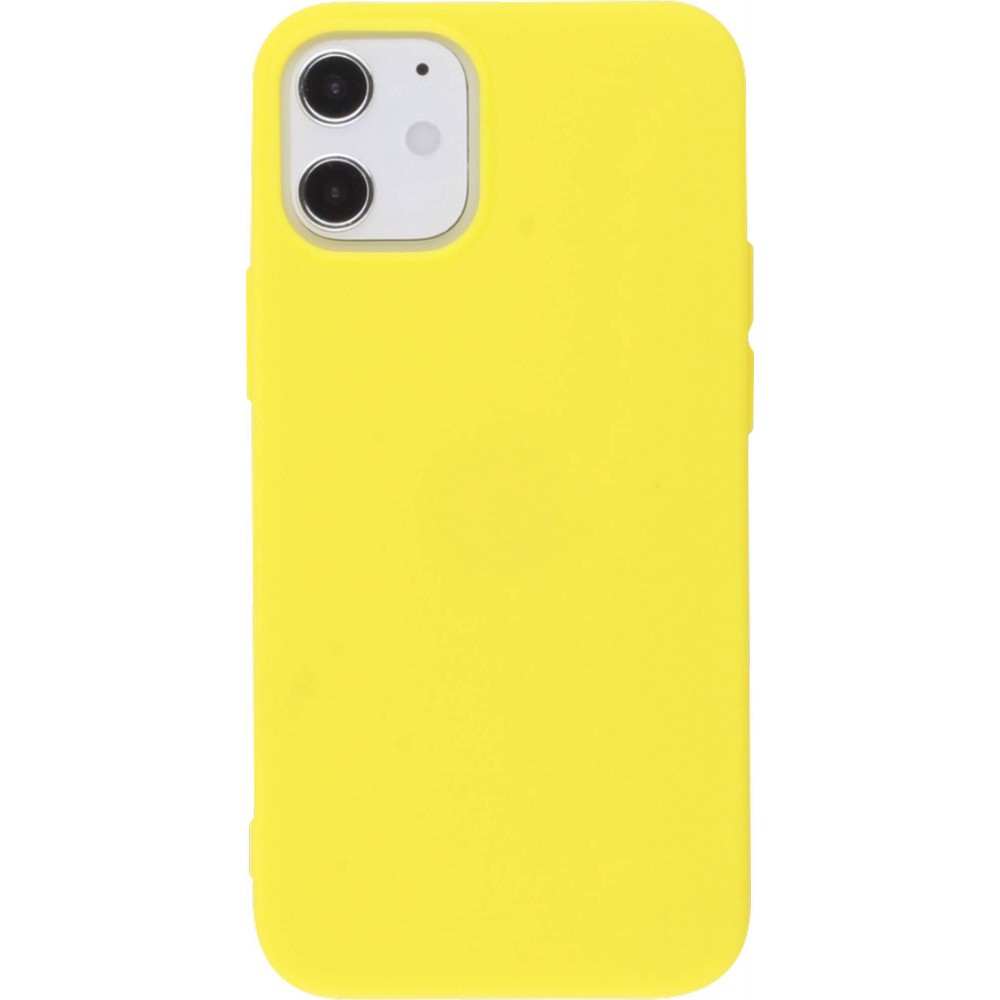 Coque iPhone 12 / 12 Pro - Silicone Mat jaune