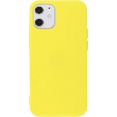 Coque iPhone 12 / 12 Pro - Silicone Mat jaune