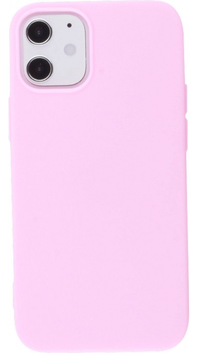 Coque iPhone 12 / 12 Pro - Silicone Mat - Rose foncé