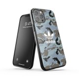 Coque iPhone 12 Pro Max - Adidas gel laqué camouflage avec logo blanc imprimé - Bleu gris