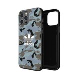 Coque iPhone 12 Pro Max - Adidas gel laqué camouflage avec logo blanc imprimé - Bleu gris