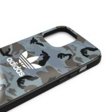 Coque iPhone 12 Pro Max - Adidas gel laqué camouflage avec logo blanc imprimé - Bleu gris