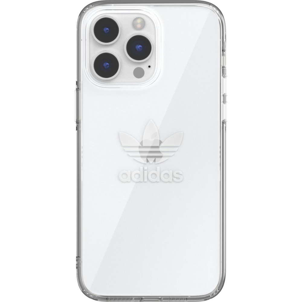 Coque iPhone 14 Pro - Adidas gel transparent rigide avec logo embossé - Transparent