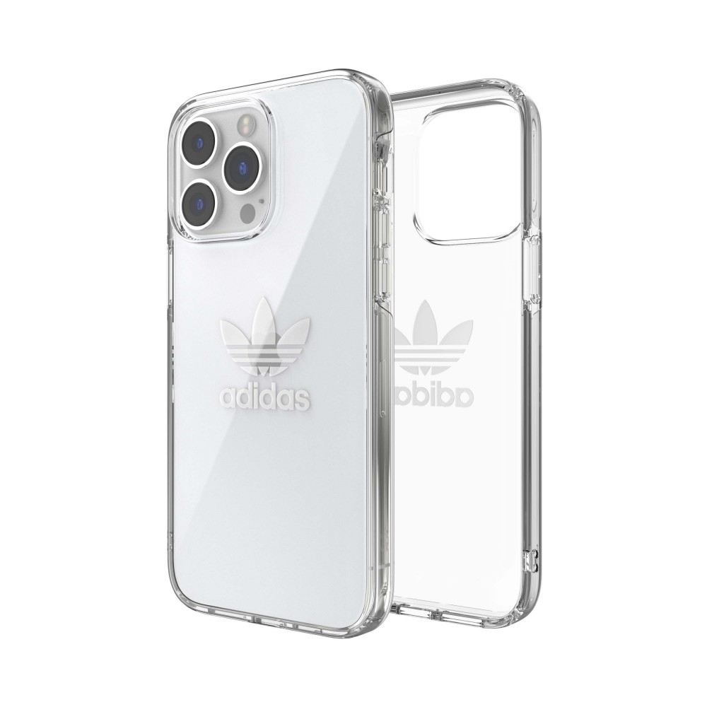 Coque iPhone 14 Pro - Adidas gel transparent rigide avec logo embossé - Transparent
