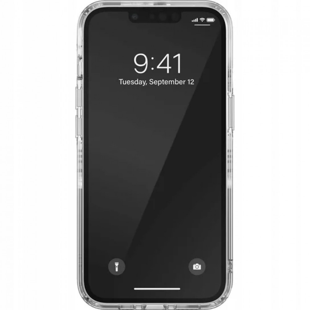 Coque iPhone 14 Pro - Adidas gel transparent rigide avec logo embossé - Transparent