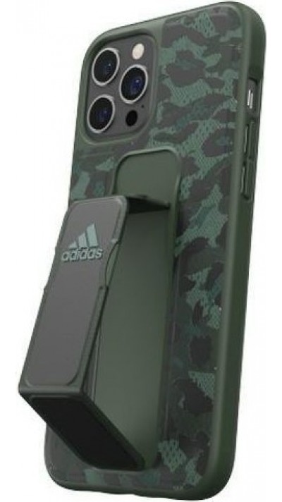 Coque iPhone 12 Pro Max - Adidas tissu véritable camouflage militaire avec support intégré - Vert foncé
