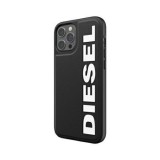 Coque iPhone 12 Pro Max - Diesel similicuir avec logo embossé - Noir