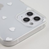 Coque iPhone 12 Pro Max - Gel petit coeur transparent - Blanc