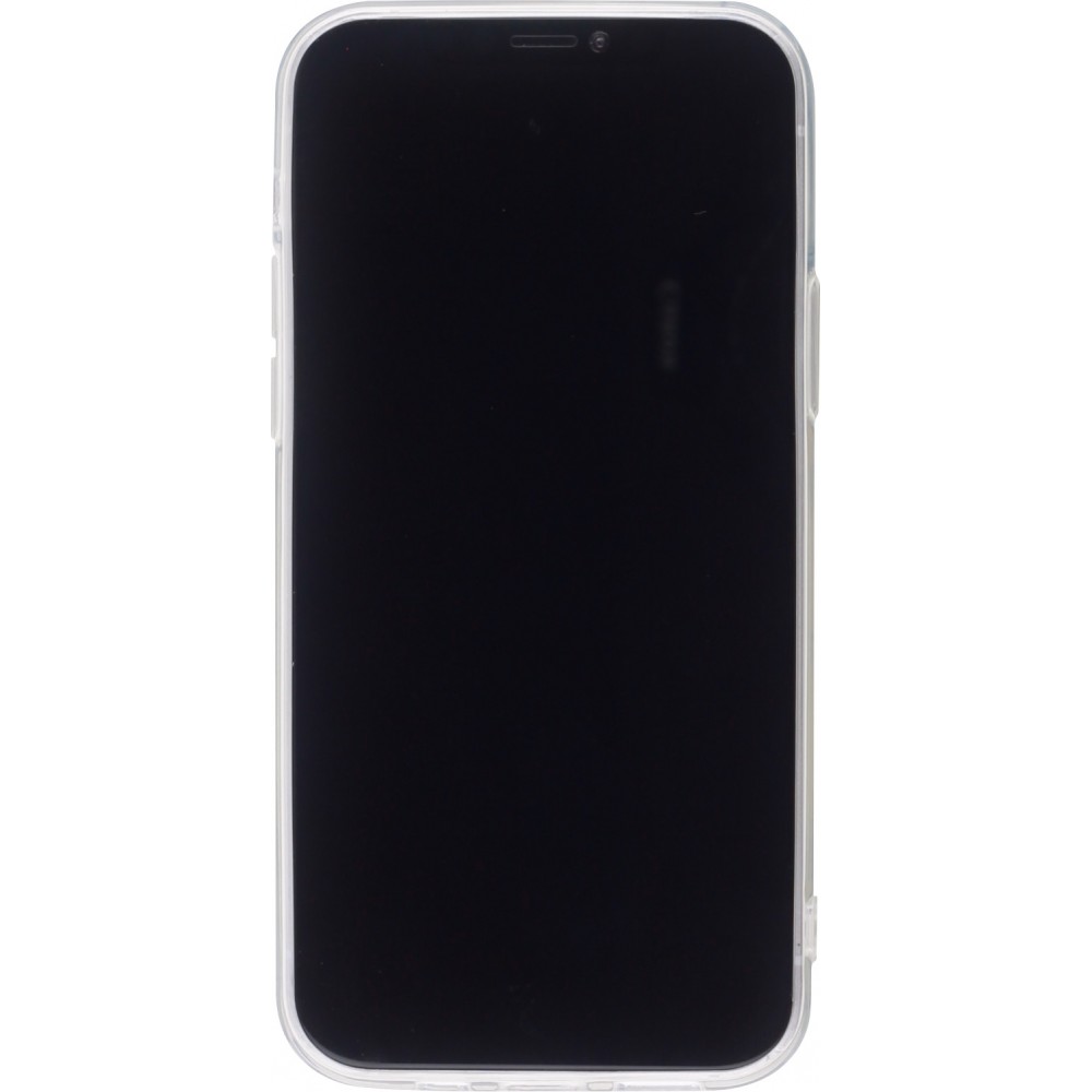 Coque iPhone 12 mini - Gel petit coeur transparent - Blanc