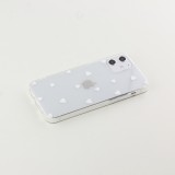 Coque iPhone 12 mini - Gel petit coeur transparent - Blanc