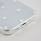 Coque iPhone 12 mini - Gel petit coeur transparent - Blanc