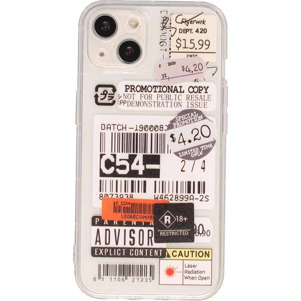 Coque iPhone 11 Pro - Autocollant Vintage Sticker étiquette de prix collage - Transparent