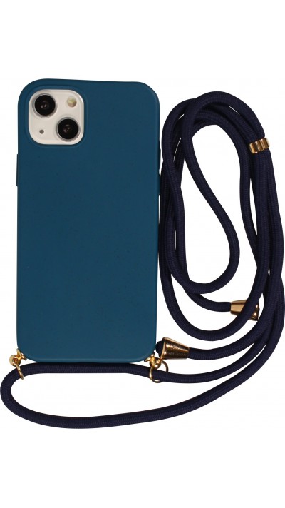 iPhone 11 Case Hülle - Bio Eco-Friendly Vegan mit Handykette Necklace blau
