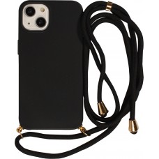 Coque iPhone 15 - Bio Eco-Friendly nature avec cordon collier - Noir
